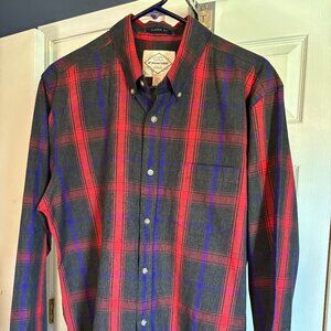 St John’s Bay Shirt M Mens Button Down LS Classic Fit Multicolor Plaid